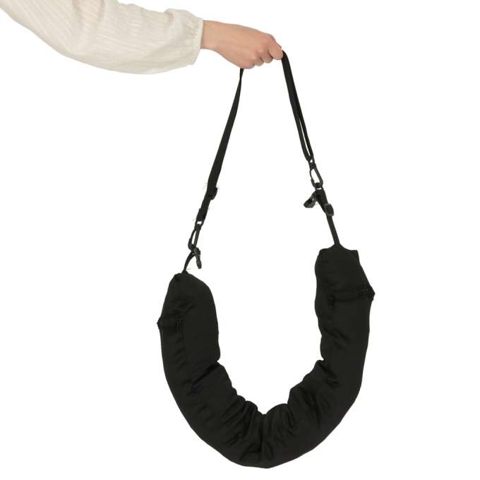 Travel pillow travel storage compartment black