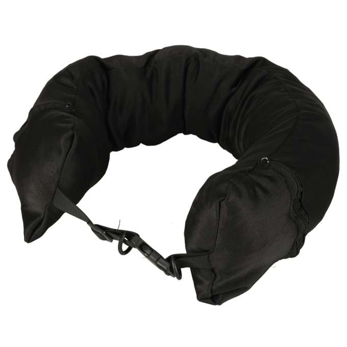 Travel pillow travel storage compartment black