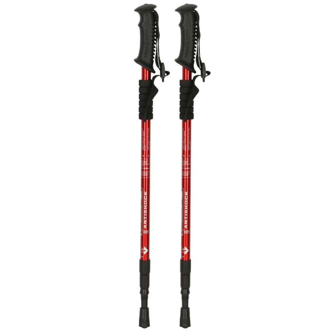 Trekking poles for Nordic walking folding 2 pieces red