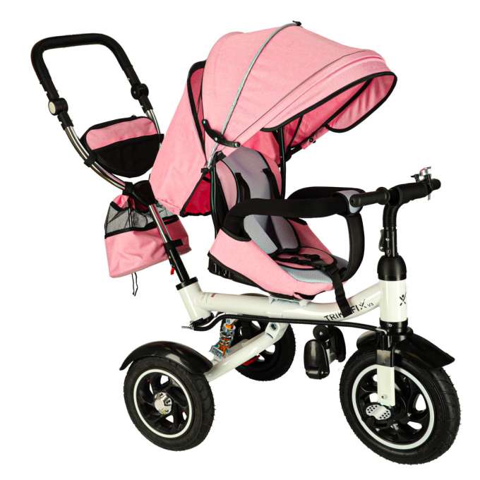 Trike Fix 3in1 tricycle with canopy swivel adjustable stroller guide strap V3 pink