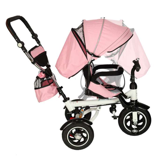 Trike Fix 3in1 tricycle with canopy swivel adjustable stroller guide strap V3 pink
