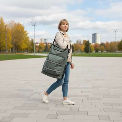 Trolley shopping bag on wheels 100cm grey