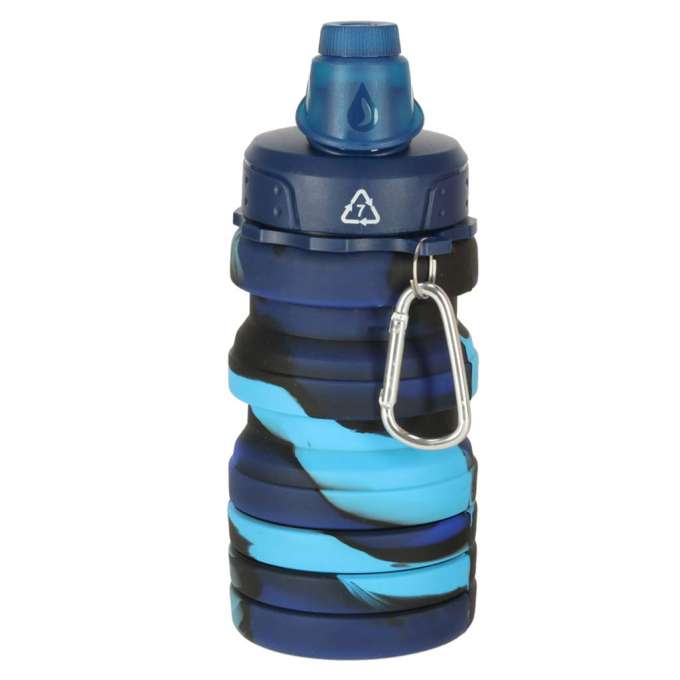 Water bottle bidon folding 500ml blue