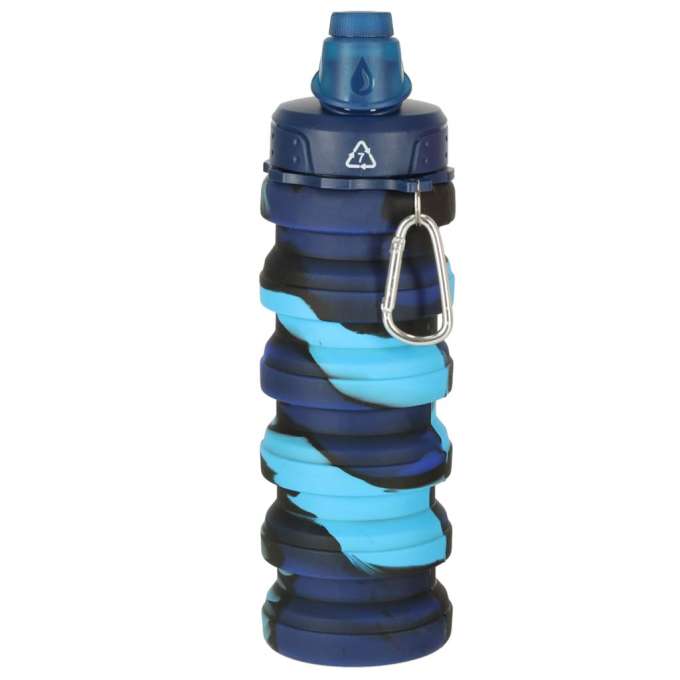 Water bottle bidon folding 500ml blue