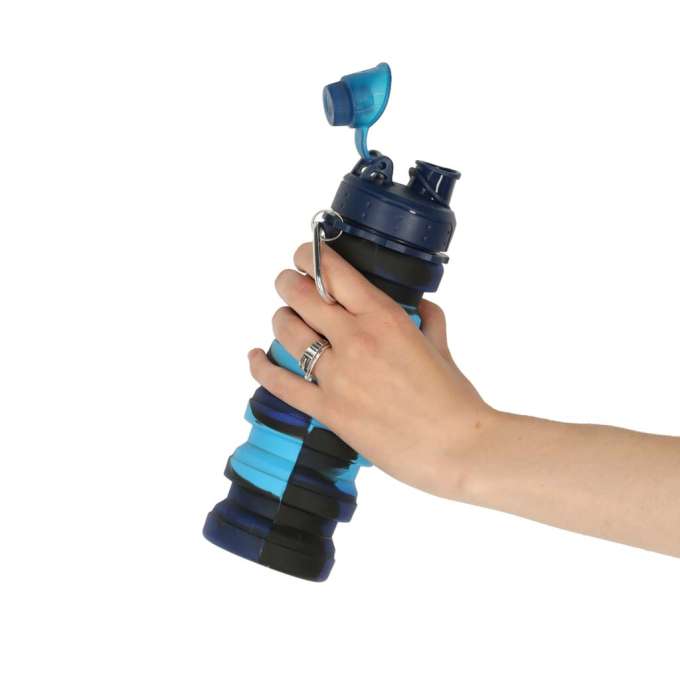 Water bottle bidon folding 500ml blue