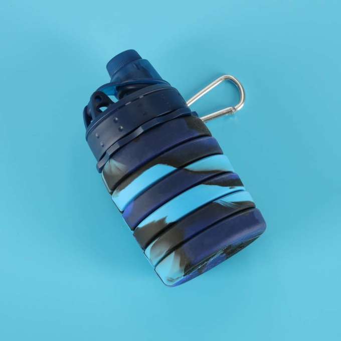 Water bottle bidon folding 500ml blue