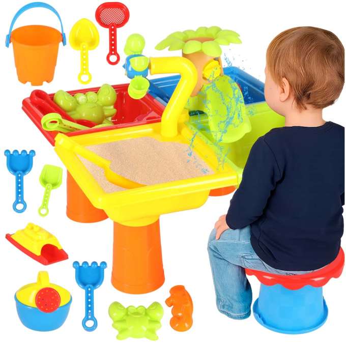 Water table four piece paddle watering can stool