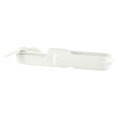 Wiatrak biurkowy wentylator mini ręczny składany wiatraczek przenośny USB biały
