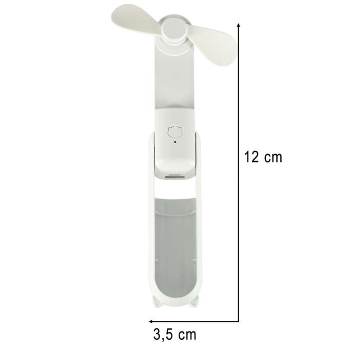 Wiatrak biurkowy wentylator mini ręczny składany wiatraczek przenośny USB biały