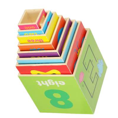 Wieża edukacyjna drewniana sorter kształty nauka liczenia 71cm XXL