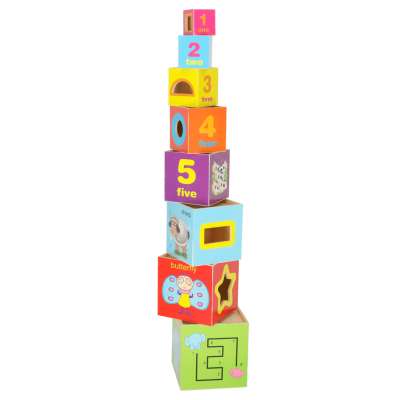 Wieża edukacyjna drewniana sorter kształty nauka liczenia 71cm XXL