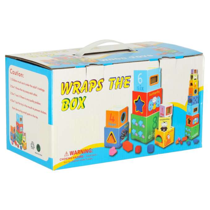Wieża edukacyjna drewniana sorter kształty nauka liczenia 71cm XXL