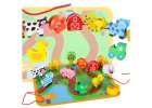 Wooden blocks for threading board board board farm animals 1