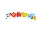 Wooden blocks for threading board board board farm animals 8