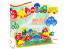 Wooden blocks for threading board board cars vehicles 1