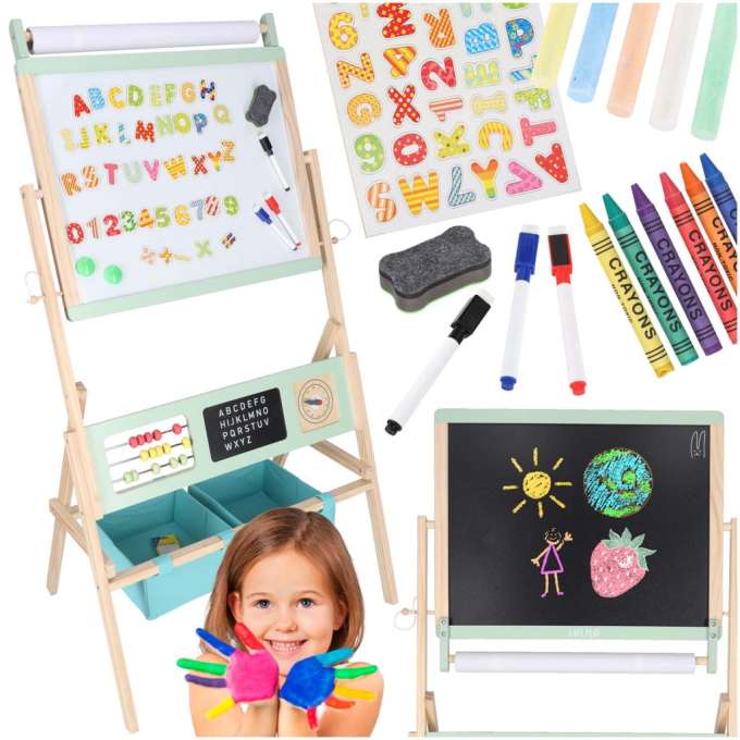 Wooden chalkboard LULILO Kredo accessories chalk markers magnets baskets 110cm