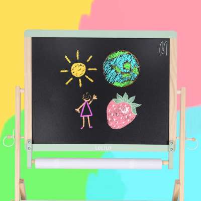 Wooden chalkboard LULILO Kredo accessories chalk markers magnets baskets 110cm