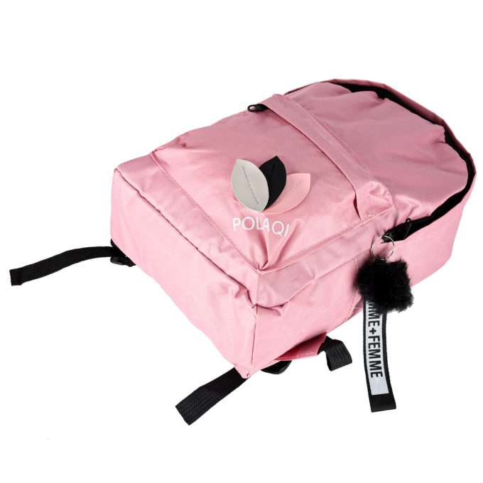 Youth single compartment school backpack pink