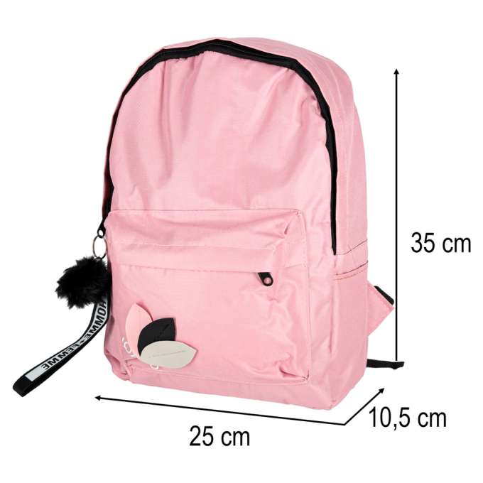 Youth single compartment school backpack pink