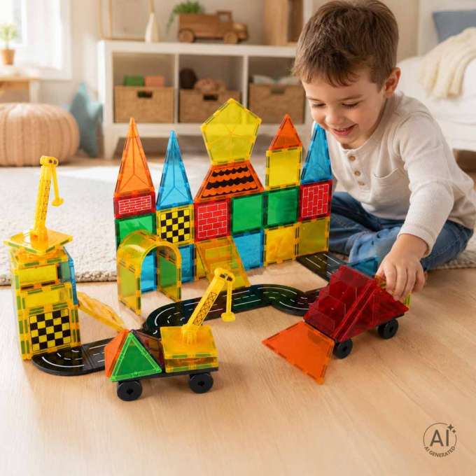 3D construction magnetic blocks 90 elements