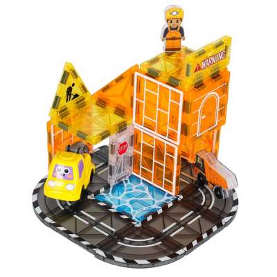 3D construction magnetic building blocks construction machinery 92 pieces