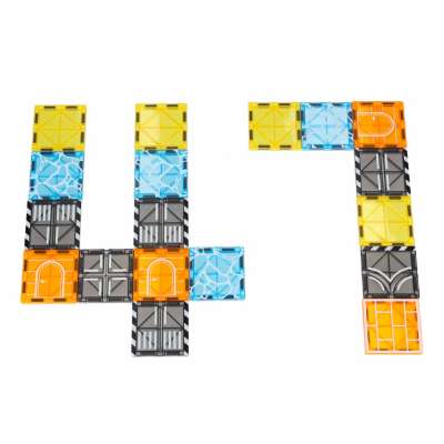3D construction magnetic building blocks construction machinery 92 pieces