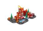 3D magnetic construction blocks fire department 2 cars 92 elements 3