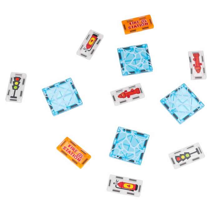 3D magnetic construction blocks fire department 2 cars 92 elements