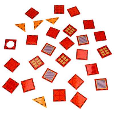 3D magnetic construction blocks fire department 2 cars 92 elements