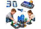 3D magnetic construction blocks police police cars 91 elements 1