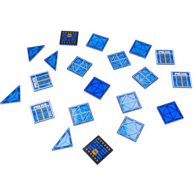 3D magnetic construction blocks police police cars 91 elements