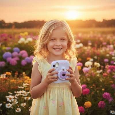 Aparat fotograficzny cyfrowy natychmiastowy 16x 128GB wkłady mazaki fioletowy