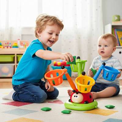 Arcade game for children jump rope launcher target throw ladybug 4-in-1
