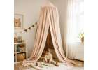 Baby canopy over crib curtain tent tipi hanging beige 6