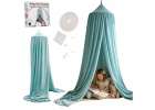Baby canopy over crib curtain tent tipi hanging green 1