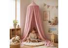 Baby canopy over crib curtain tent tipi hanging light pink 6