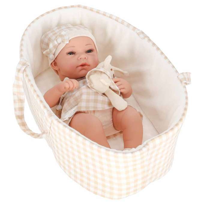 Baby doll baby with carrier mascot rabbit beige