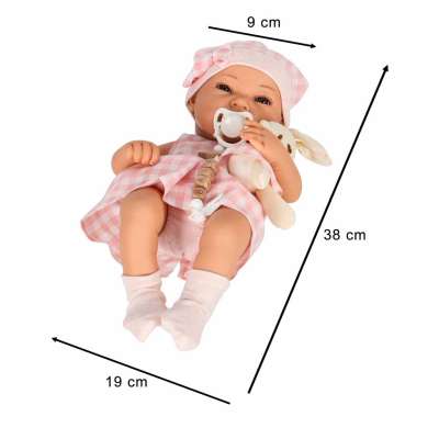 Baby doll baby with carrier mascot rabbit pink