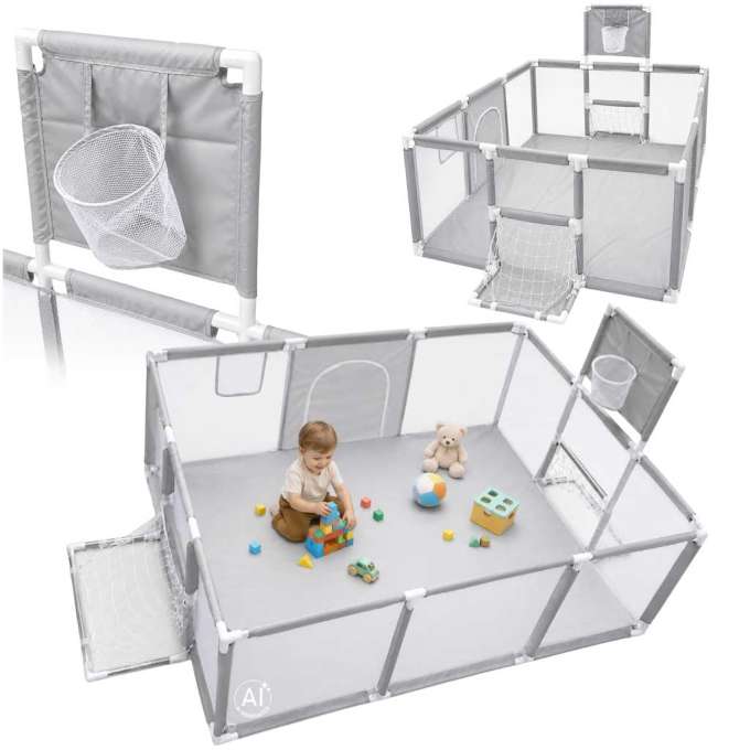 Baby playpen soccer goal children's playground 120x180cm