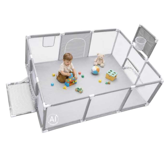Baby playpen soccer goal children's playground 120x180cm