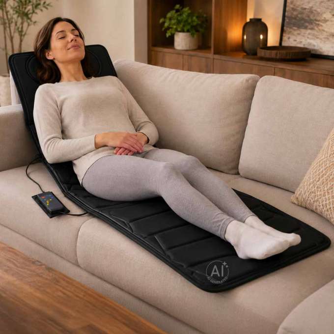 Back massager vibrating massage mat with remote control 16 massage points