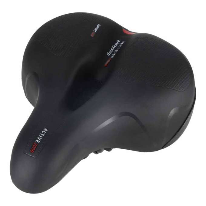 Bicycle saddle made of flexible foam with reflectors