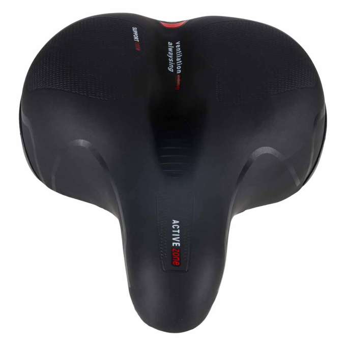 Bicycle saddle made of flexible foam with reflectors