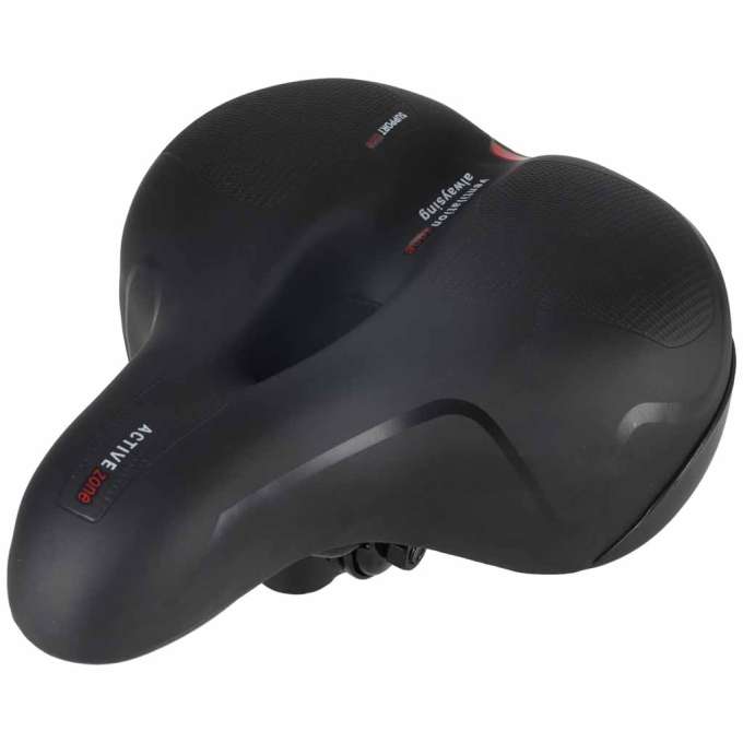 Bicycle saddle made of flexible foam with reflectors