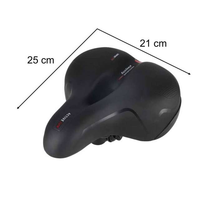 Bicycle saddle made of flexible foam with reflectors