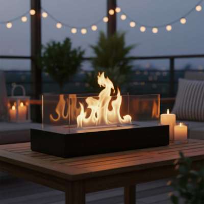 Biofuel stove freestanding tabletop fireplace for smokeless rectangular