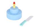 Birthday cake three-story velcro cutting cake music light 117 pieces blue 11