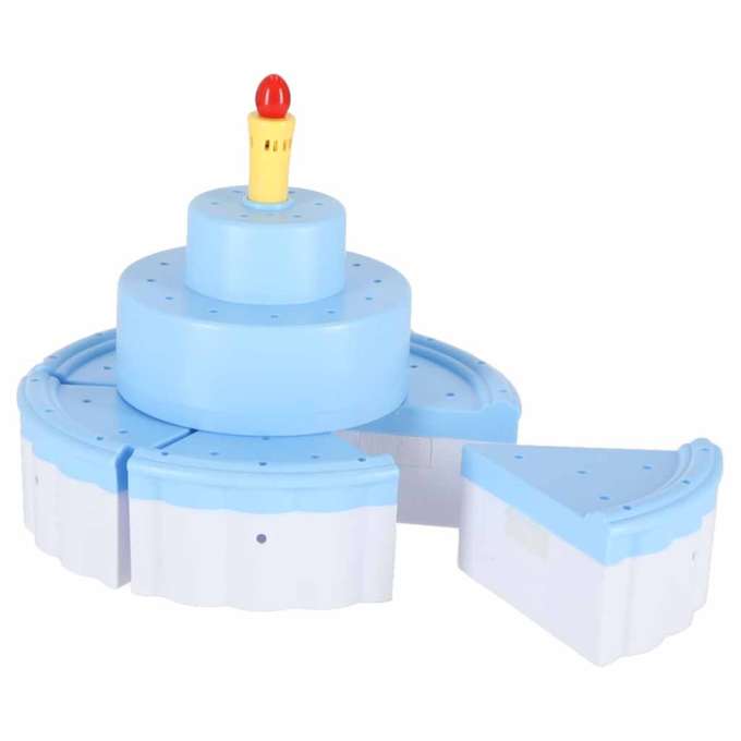 Birthday cake three-story velcro cutting cake music light 117 pieces blue