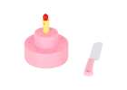 Birthday cake three tier velcro cutting cake music light 117 pieces pink 3