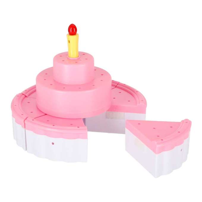 Birthday cake three tier velcro cutting cake music light 117 pieces pink